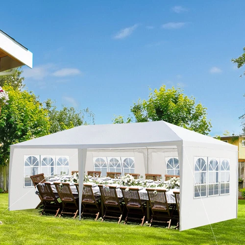 10'X20' Outdoor Party Tent with 4 Removable Sidewalls Waterproof Canopy White US - Picture 5 of 8