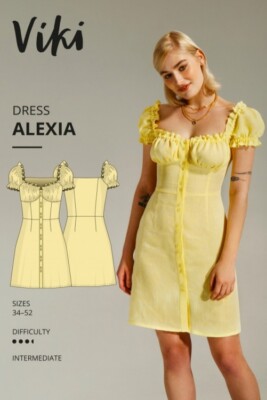 Vikisews Schnittmuster Alexia Kleid UK 4-22