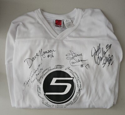 SLAP SHOT CAST THE HANSON BROTHERS AUTO SIGNED JERSEY MOVIE 4