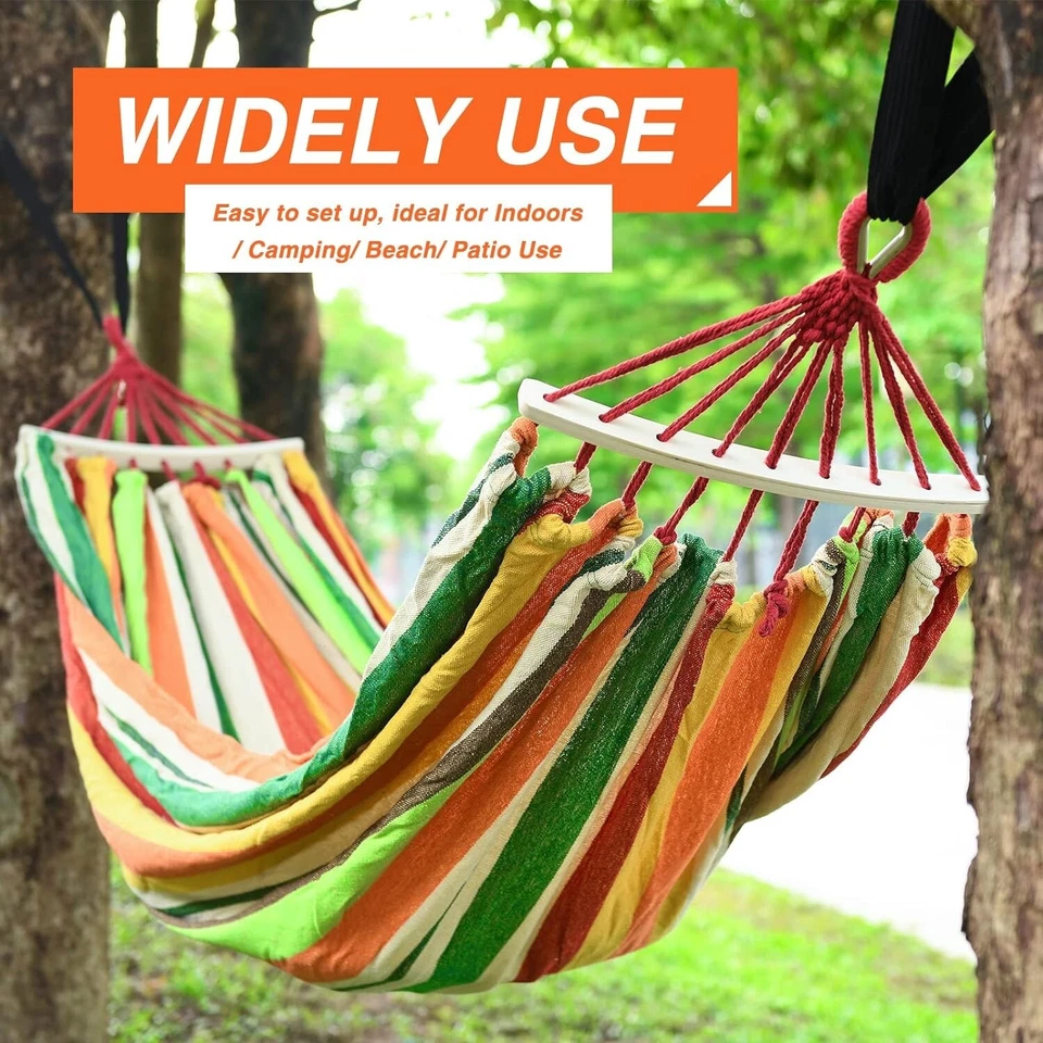 Hamaca Portátil con Bolsa de Transporte y 2 Correas de Árboles Camping Playa Hamacas Foto 3 de 4