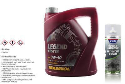 4 Liter MANNOL Motoröl SAE 0W-40 LEGEND+ESTER Presto Öl-Fleck-Entferner