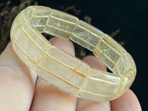 41g Natural Rare Yellow Hair Crystal Carving Manual 黄发水晶1599