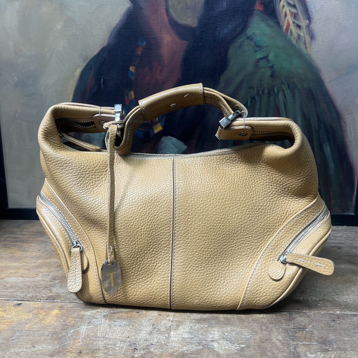 TODS Pebble Leather Tan/camel Hobo Shoulder Bag | eBay