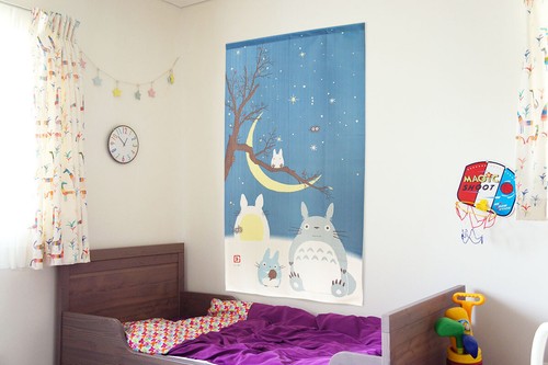 Noren - Rideau Japonais Porte / Japanese Door Curtain - Totoro Winter Sky - Picture 3 of 8