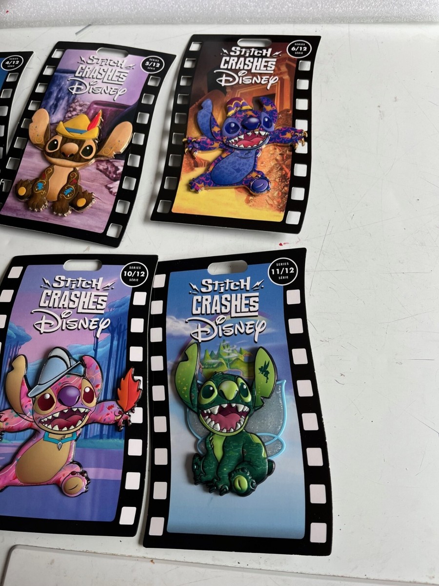 新品未使用 Stitch Crashes スティッチ ピンバッジ & ホルダー Disney Stitch Crashes Pin Holder with Pin Limited Release