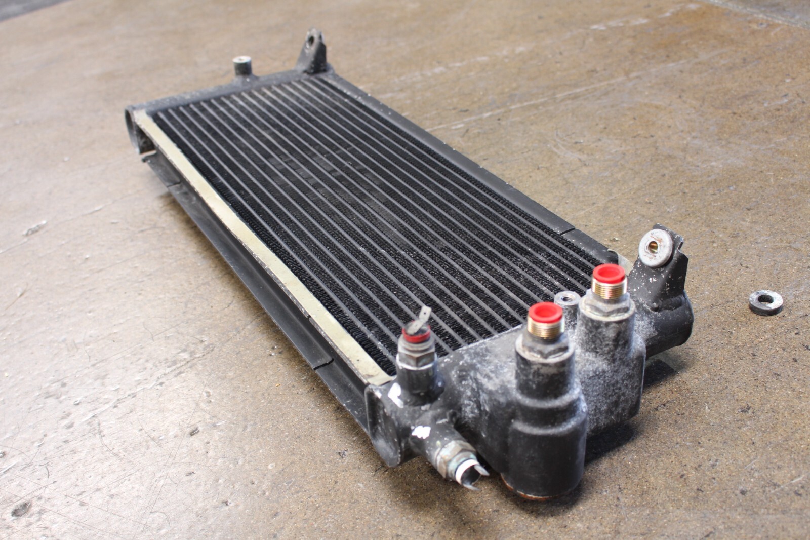 Ferrari 456 M, Transmission Oil Cooler, Bent Plugs, Used, P/N 175696