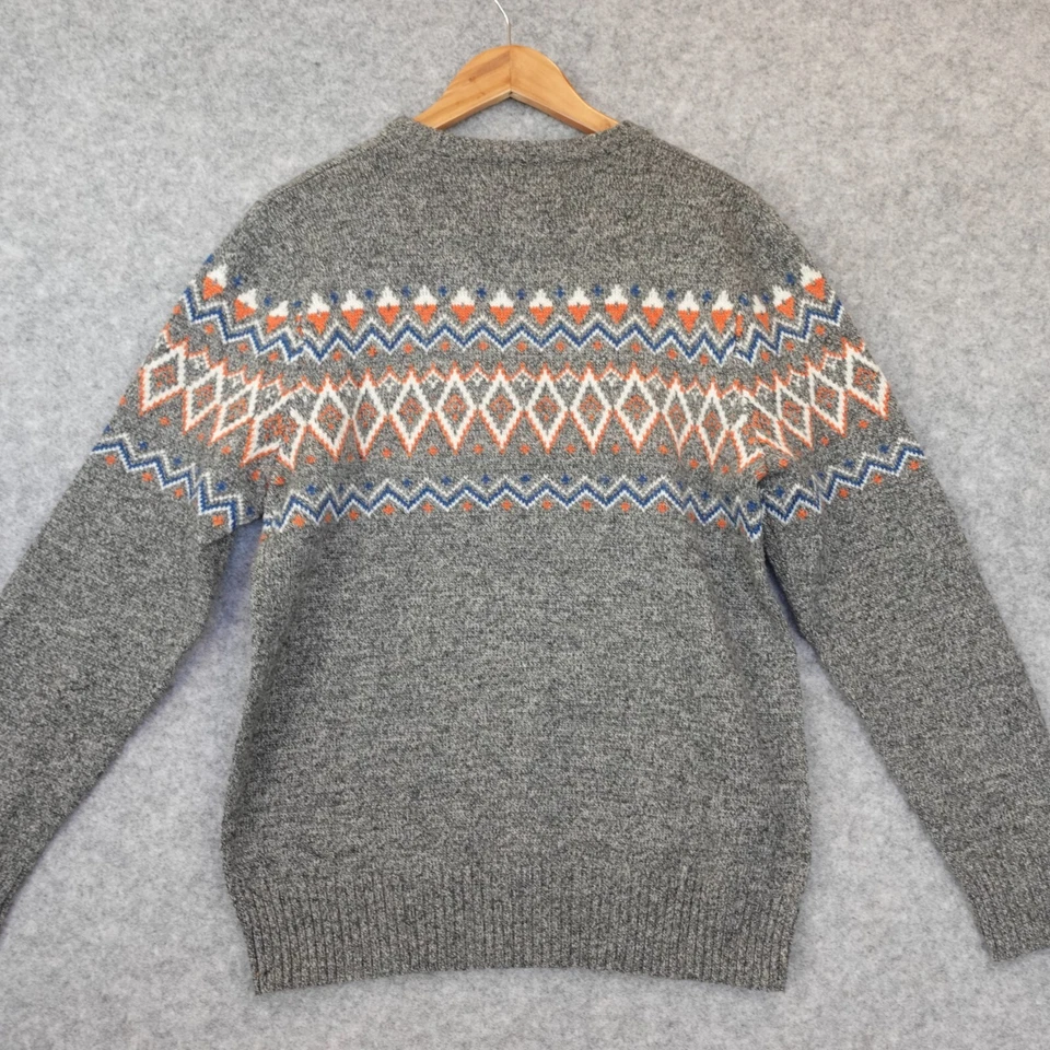 Fair Isle Suéter de Lana de Esquí Hombres Pequeño URBAN PIPELINE Gris Retro Crew Indie Sleaze Foto 2 de 4