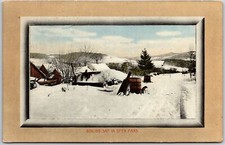 1914 Boiling Sap In Open Pans Making Maple Syrup Framed Posted Postcard