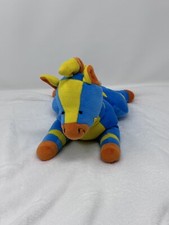 Blue, Yellow  Orange ZEBRA 12  Rattle Plush Stuffed Toy by Dakin