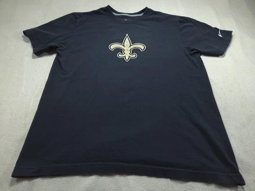 New Orleans Saints Nike Shirt Large Drew Brees Jersey Tee Black Football Mens
