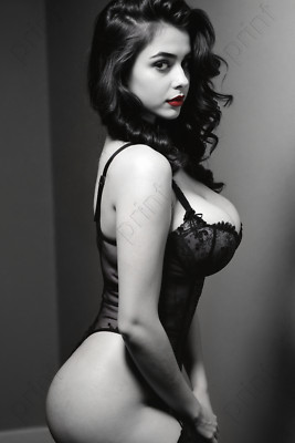 Sexy Brunette Pretty Lingerie Hot Busty Portrait Risque 4x6 8x10 13x19 F4228