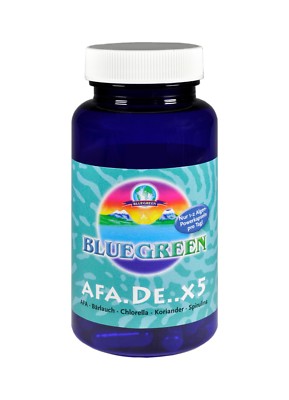 BLUEGREEN AFA.DE.X5 AFA-Bärlauch-Chlorella-Koriander-Spirulina 30g,ca.60 Kapseln