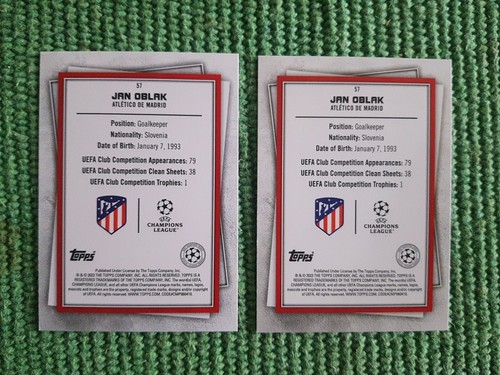 TOPPS Super Stars 2022/23 Jan Oblak UNCOMMON GREEN LOT2 Atletico - Zdjęcie 2 z 2