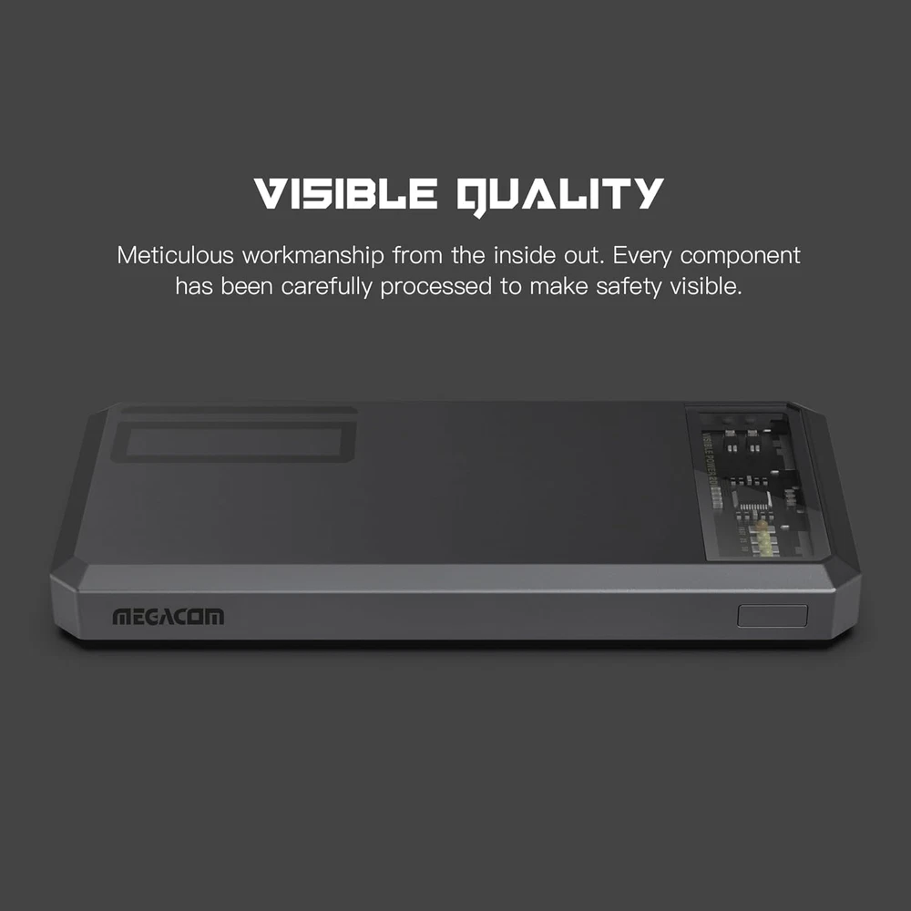 10000mAh 20W Power Bank with Type-C & Dual USB-A Ports - LED Display (ME-1033)