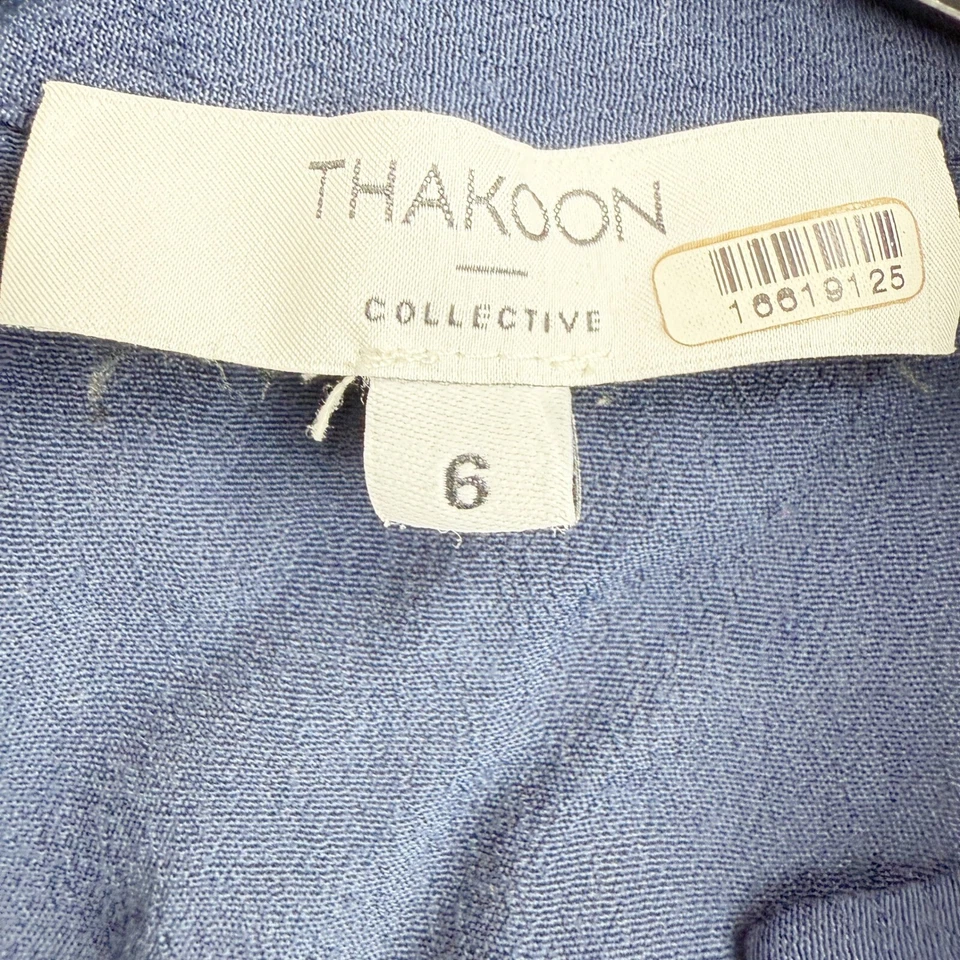 Комбинезон с коротким рукавом THAKOON X RTR легкий размер 6 женский вискоза темно-синий - Изображение 3 из 4