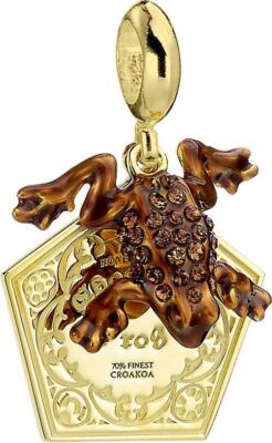 Offizieller Harry Potter Sterlingsilber, vergoldet Schokolade Frosch Schieberegler Charm
