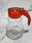 Vtg Federal Syrup Dispenser Glass Red 1950s BHV