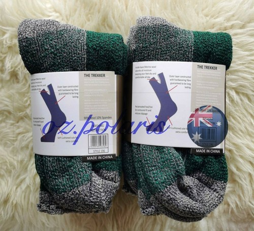 12 PAIRS SIZE 6-10 HEAVY DUTY AUSTRALIAN MERINO EXTRA THICK WOOL WORK SOCKS - Picture 8 of 38