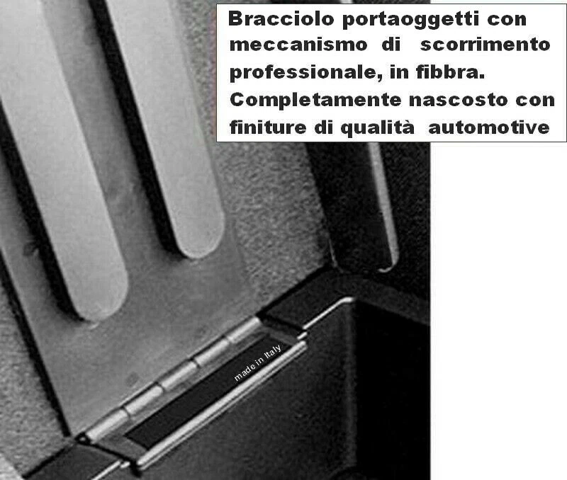 Bracciolo PREMIUM per FIAT TIPO -TESSUTO NERO REGOLABILE LUNGHEZZA MADE IN ITALY - Immagine 2 di 4