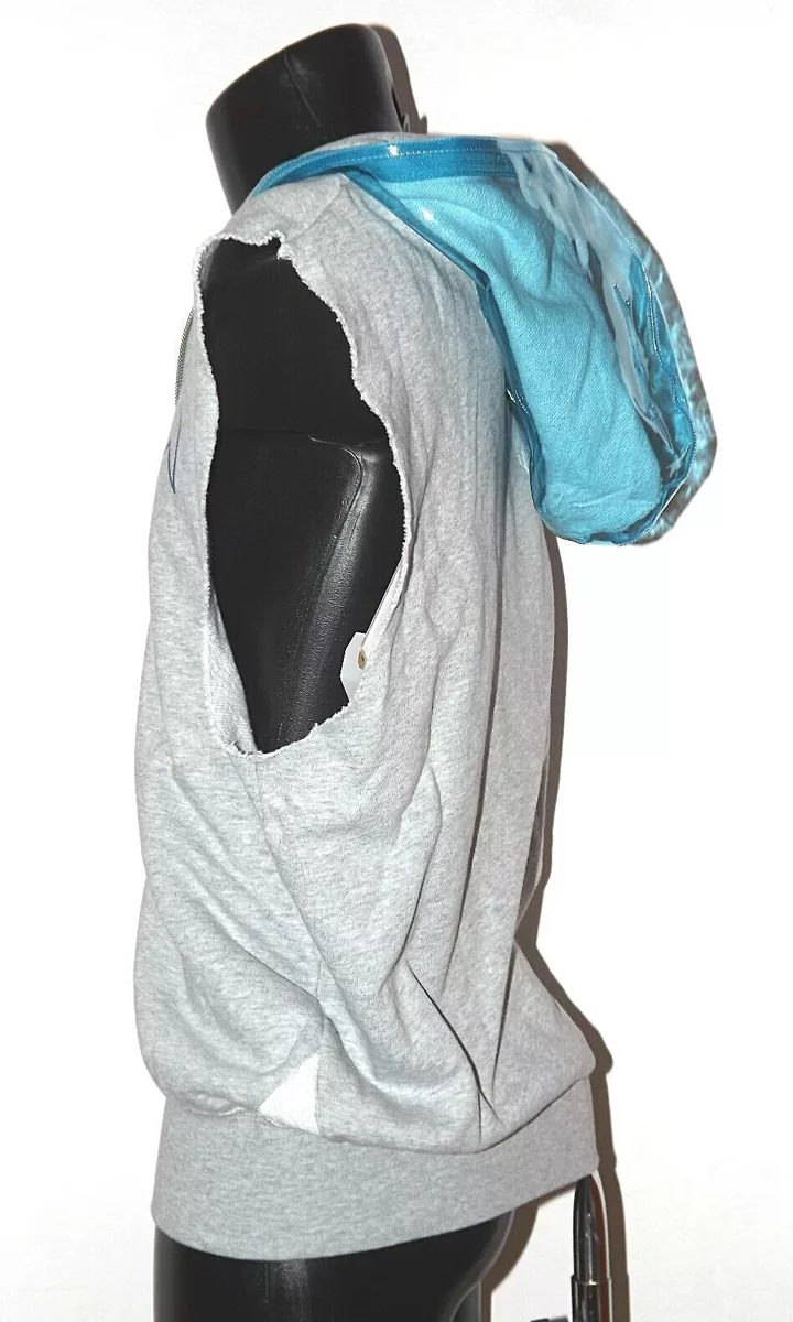 Felpa smanicata con cappuccio e zip clearance