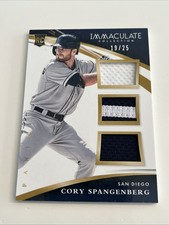 2015 Panini Immaculate Immaculate Trios Cory Spangenberg /25 Padres RC Game Worn