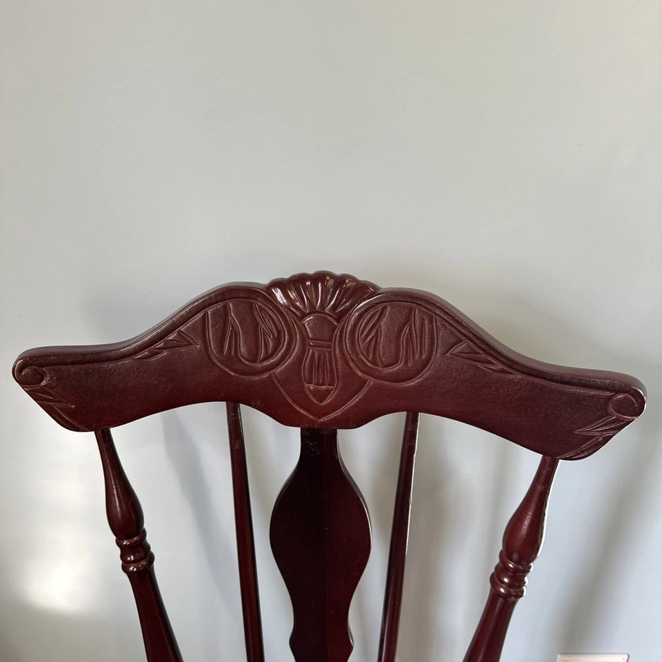 Antique Swivel HighBack Victorian Glass Blue Ball Claw Piano Stool Chair Cherry - Image 3 of 4