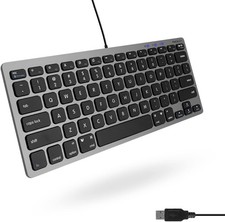 Small USB Wired Keyboard for Mac and Windows - 78 Scissor Keys, 13 Shortcut C...