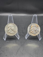 ***2 BENJAMIN FRANKLIN SILVER HALF DOLLAR COINS***