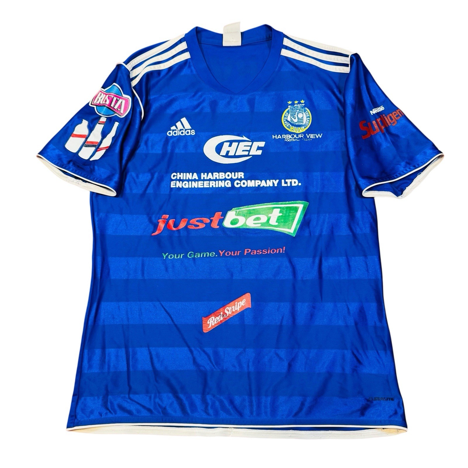 Vintage Harbour View FC Soccer Jersey Mens Medium Christopher Harvey Adidas Blue