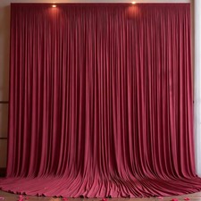 Burgundy Backdrop Curtain 10x15 Ft Wrinkle Free Polyester Wedding Party Decor