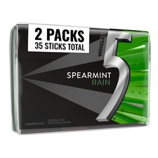 5 GUM Spearmint Rain Summer Travel Sugar Free 35 Count Pack of 1 , Green