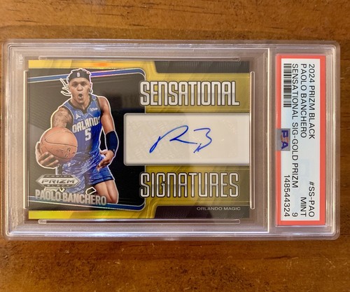 2024-25 Panini Black Paolo Banchero Sensational Signatures Gold Auto 1/10 PSA 9 