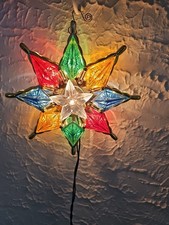 8 Point Star Multicolor Christmas Tree Topper Decorative Holiday Light