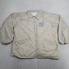 Vintage K-Brand Illinois Central Gulf Railroad Jacket Mens XL Tan Lined USA Made