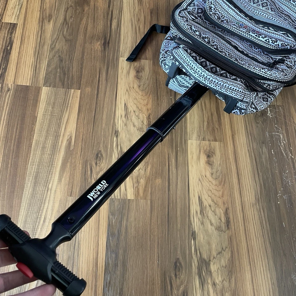 "Mochila con ruedas J World New York 20"" blanca/negra estilo azteca" Foto 4 de 4