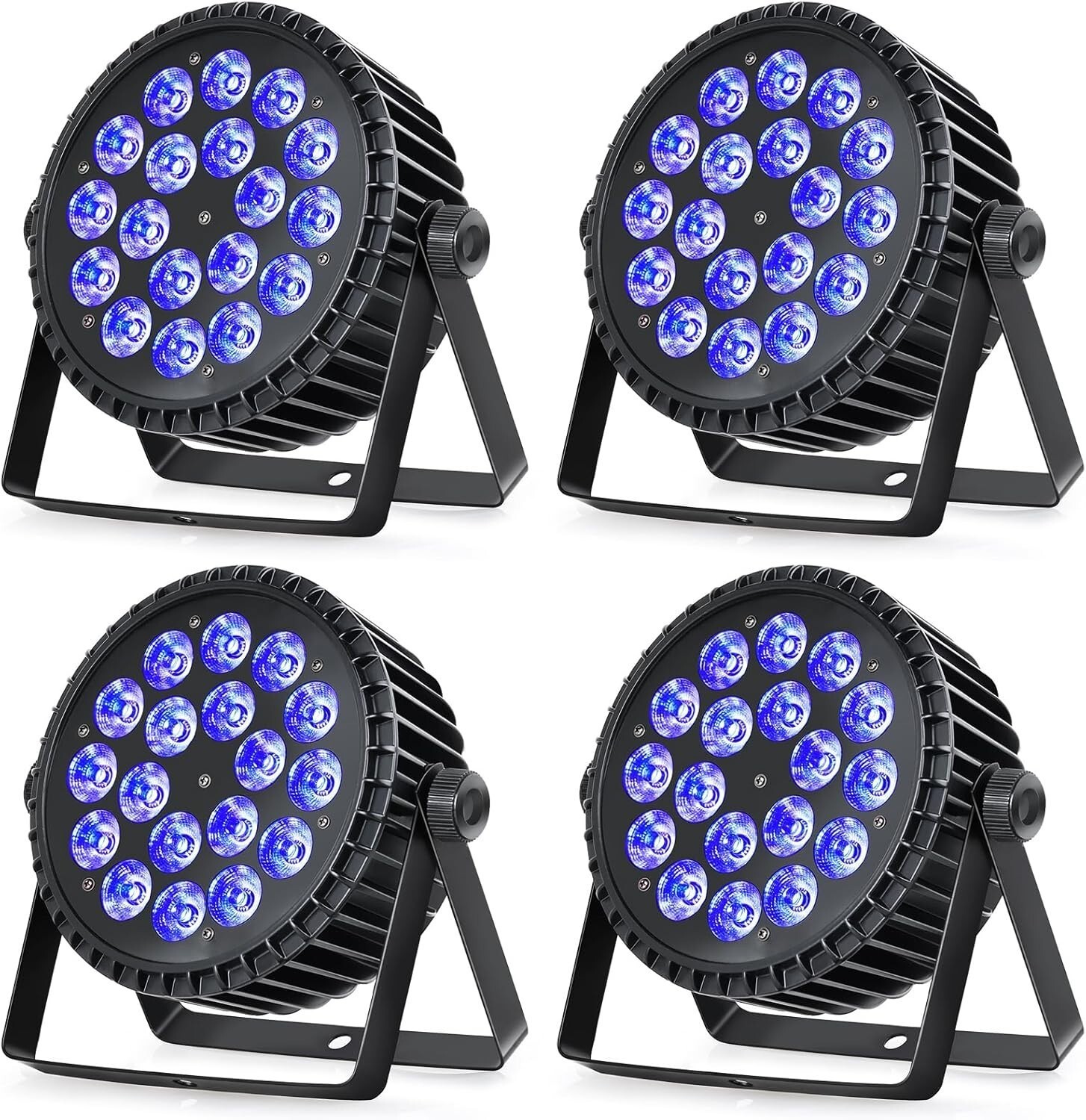 4PCS 18x18w RGBWA UV Par Lighting LED DMX Stage Light For DJ Disco Party Show