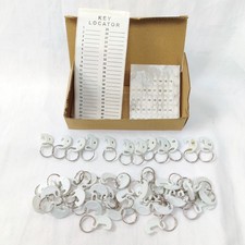50 Pack Plastic Key Tags Numerical Sticker Labels Split Ring Tracking Sheet