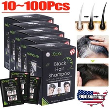 100-10X Dexe Permanent Black Hair Shampoo Hair Color Dye Instant 5 Min Darkening