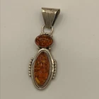 Sterling Silver Amber Vintage Style Pendant