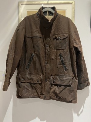 Barbour A1550 Bushman Trucker Country Wax Waterproof Heavy Coat Jacke Medium