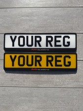 X2 Audi Quattro Number Plate Frames UK Black White Logo Front Rear Set