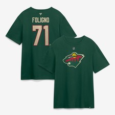 Men's Fanatics Nick Foligno Green Minnesota Wild Authentic Stack Name & Number