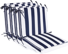 Outdoor Patio Chair Cushions Set of 4, Water Resistant Square Seat Cushions with
