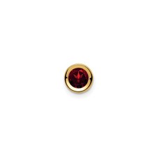 14k Yellow Gold Garnet Stud Earrings for Women Bezel Setting January Birthstone