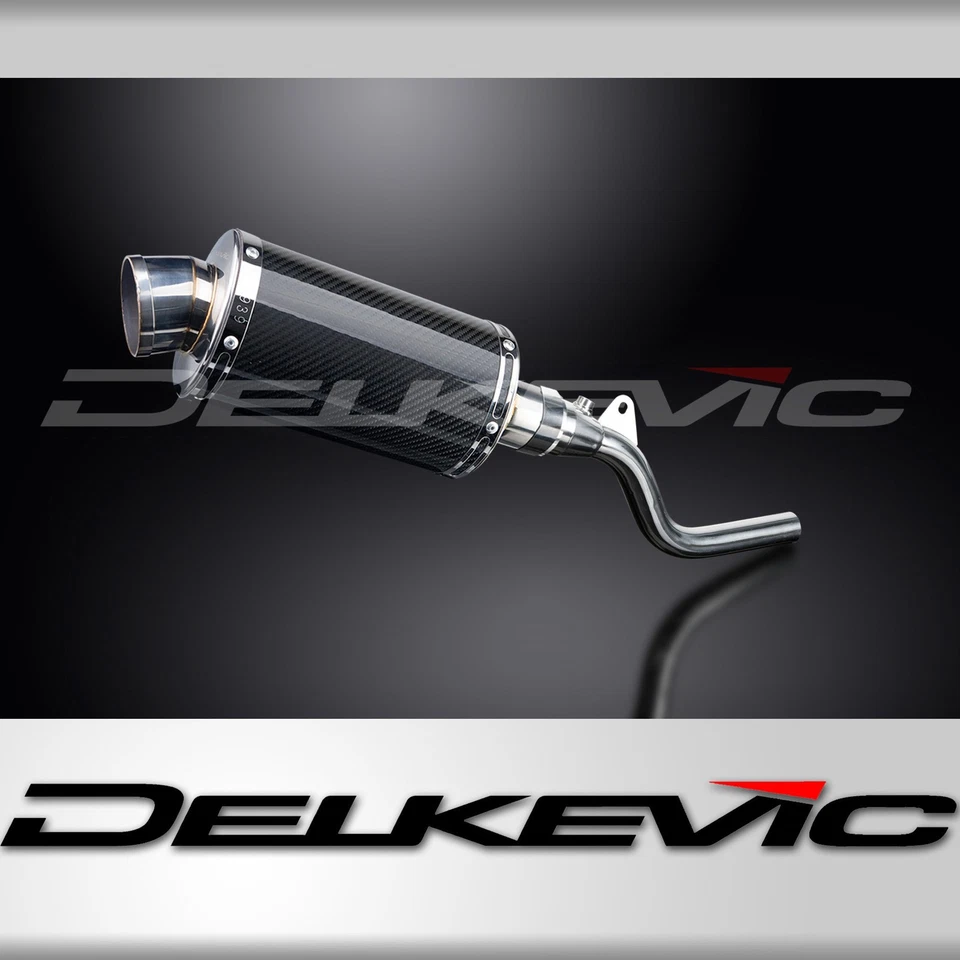 Escape Delkevic Deslizable con Silenciador Ovalado de Fibra de Carbono de 9" para KLX300 Foto 2 de 4
