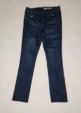 DKNY Jeans Womens Straight Leg Dark Wash Denim Mid Rise Pocket Blue 8x32