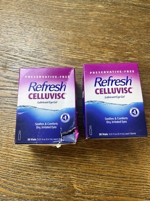 2 Pack Refresh Celluvisc Lubricant Eye Gel Single Use Containers 30 Each 4/2028