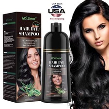 500ml Herbal Hair Dye Shampoo 3 in 1 for Women  Men 100 Gray Hair Coverage