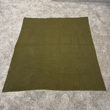 Wool Blanket Green Warm Army Military Survival Camping Vintage 62" x 70"