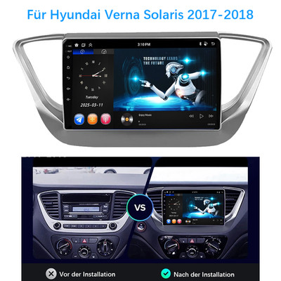 For Hyundai Verna Solaris 2017-2018 Android Car Stereo GPS Carplay Multimedia BT